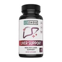ZHOU Liver Support-Liver Cleanse and Detox,配有Turmeric, Artichoke和Dandelion的牛奶硝酸盐补充品,对男女的自然健康支持-60个蔬菜卡普尔
