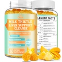 Liver Cleanse Detox & Reference 2000 Mg Milk Thetle Gummys - 芒果菠萝 - 配有 NAC, Glutathione, Dandelion Root, Aloe Vera Leaf 等 , Gluten - Free, 60 Counter 配音: 白葡萄酒 配音: 白葡萄酒 配音: