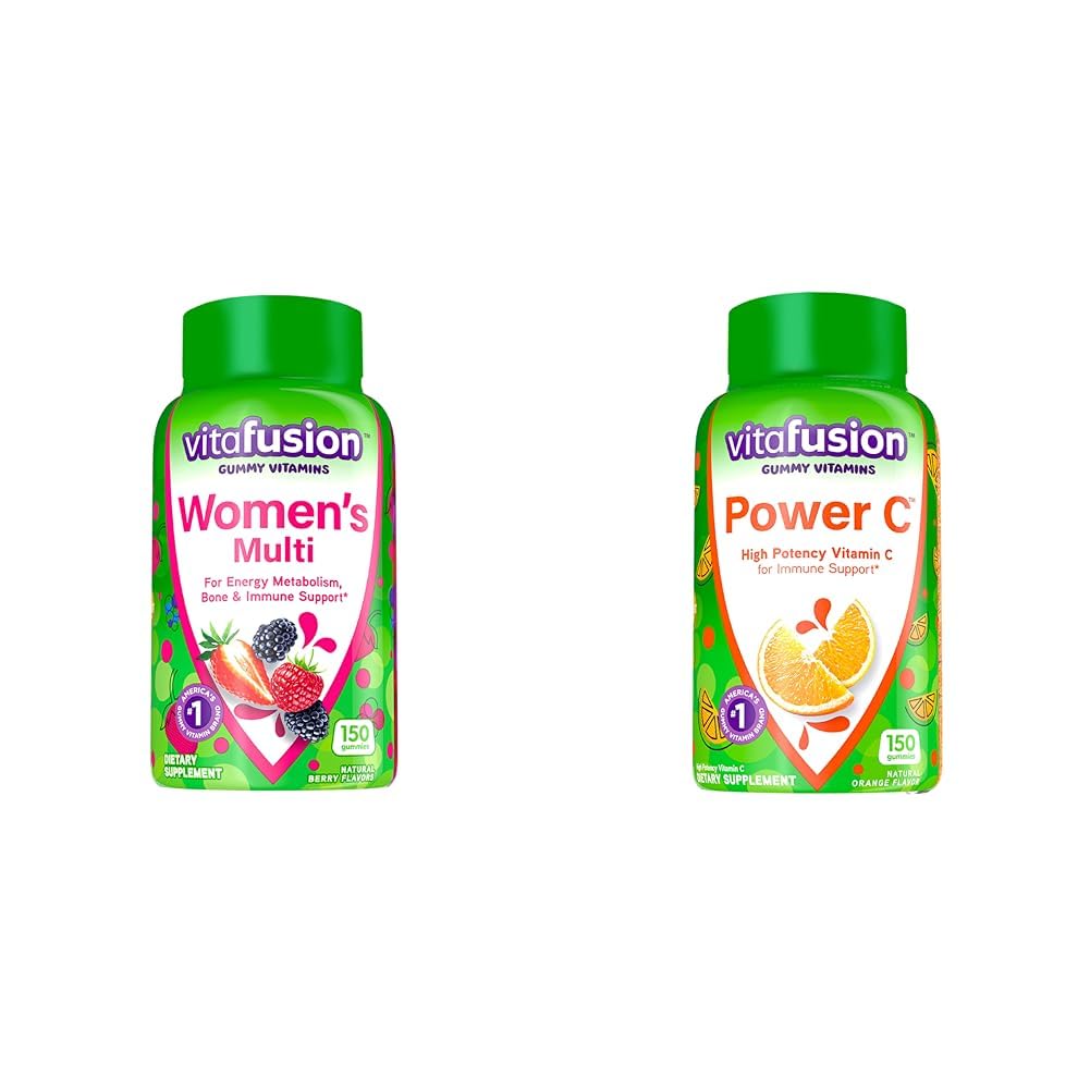 维他命女性 多维他命Gummys & Power C 维他命C Gummys for Immune Support, Orange Flamwared, 282 mg 维他命C, 美国第一款Gummy Vitamin品牌, 50日供应, 150 伯爵