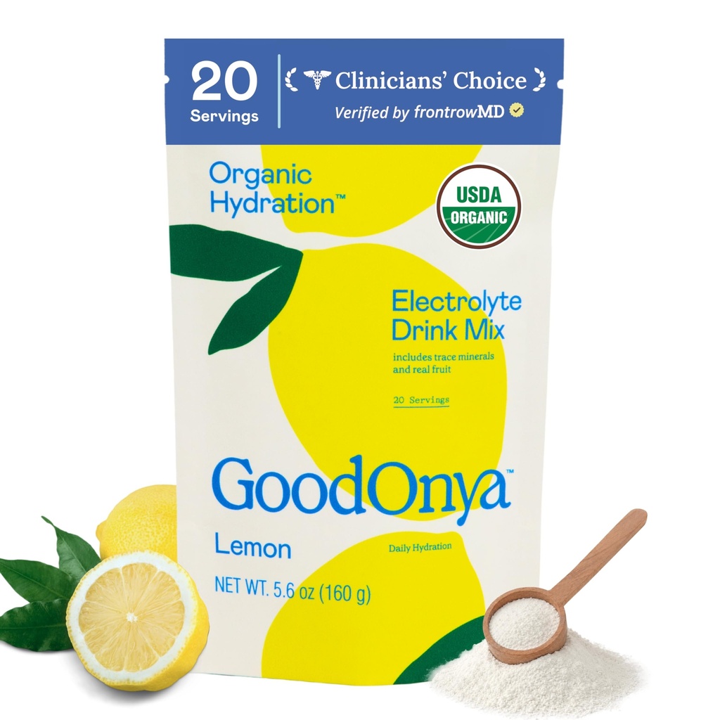 GoodONYA 有机水解 电解质 饮料混合 认证 有机水解 粉末 非GMO 生物检查 甘磷酸自由 低糖 柠檬汁 氟化物 无人工火药 20种