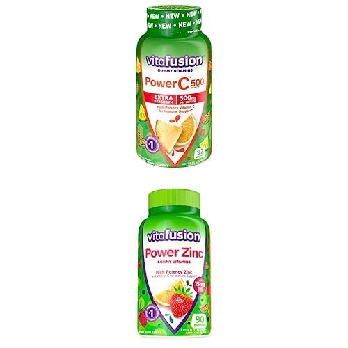 92 + Vitaination Power C Gummy Vitamins, 92 + Vitaination Power Zinc Gummy Vitamins, 草莓 丹杰林 火焰 免疫支持(1), 90 计数