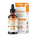 LIQUIDHEALTH USDA 有机维生素B 复合物 男女-自然能源,改善焦点,记忆和Mood,免疫支持,代谢靴 - 美国制造,超强,无糖,维冈(2 oz)