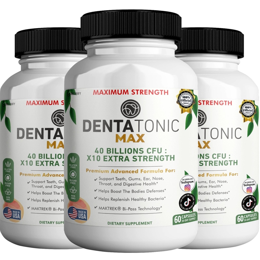 Denta Tonic Max Probiotic 补编,40亿 CPU, 60 Capsules, 支持口服和消化健康(3)
