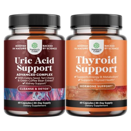 绿咖啡豆提取器,用于Uric Acid Cleanse & Detox,配有Turmeric Tart Cherry & Celery种子和草药甲状腺支持复合体,配有L Tyrosine, Bladderwrack, Selenium & Pure Ashwagandha