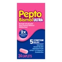 Pepto Bismol ULTRA Caplets, Upset Stomach Relief, Nausea Relief, Heartburn Relife, 消化不良救济, 成人抗痢药 - 5 症状救济, 24 ct