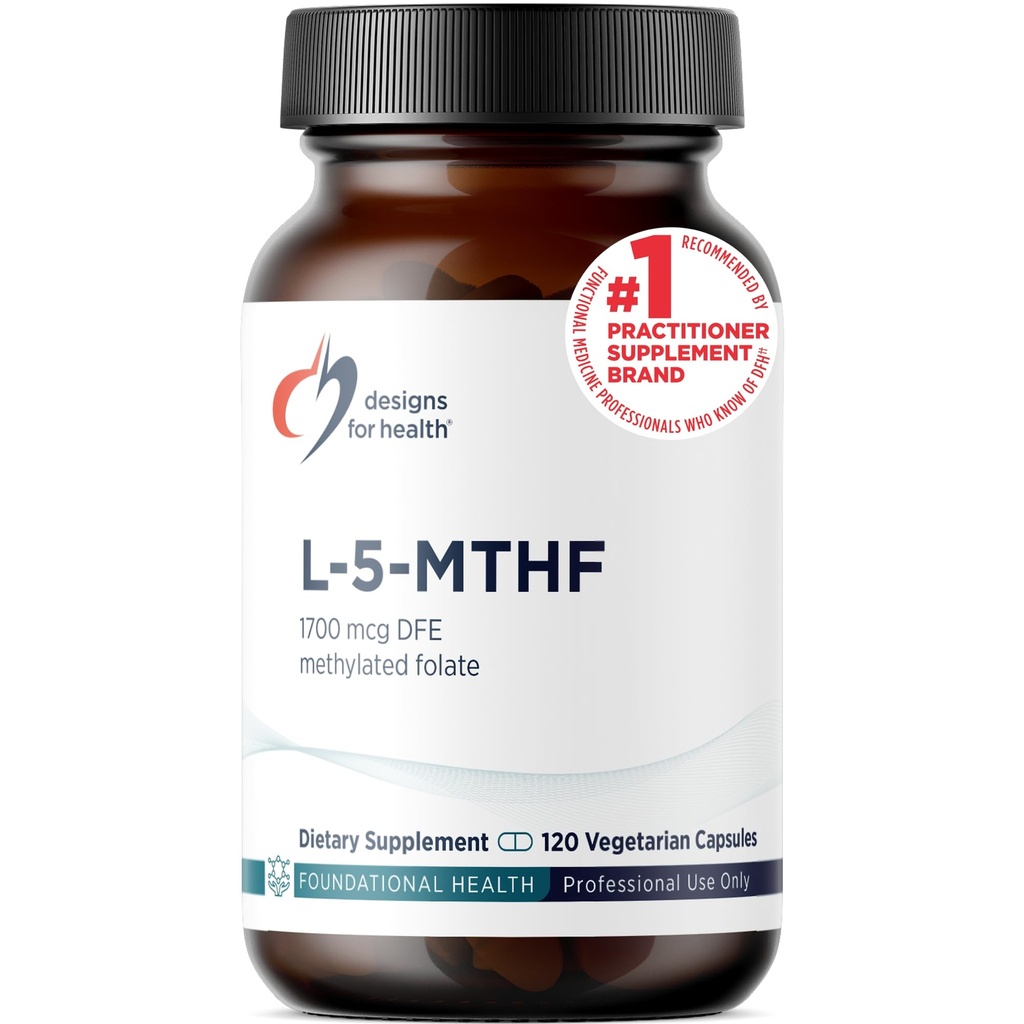 健康L 5-MTHF的设计 - Quatrefolic L Methylfolate Supplement 1mg(1700mcg DFE) - 女性和男性的甲基Folate Supplements - 支持甲基化 - 非GMO, Gluten Free(120卡普勒斯)