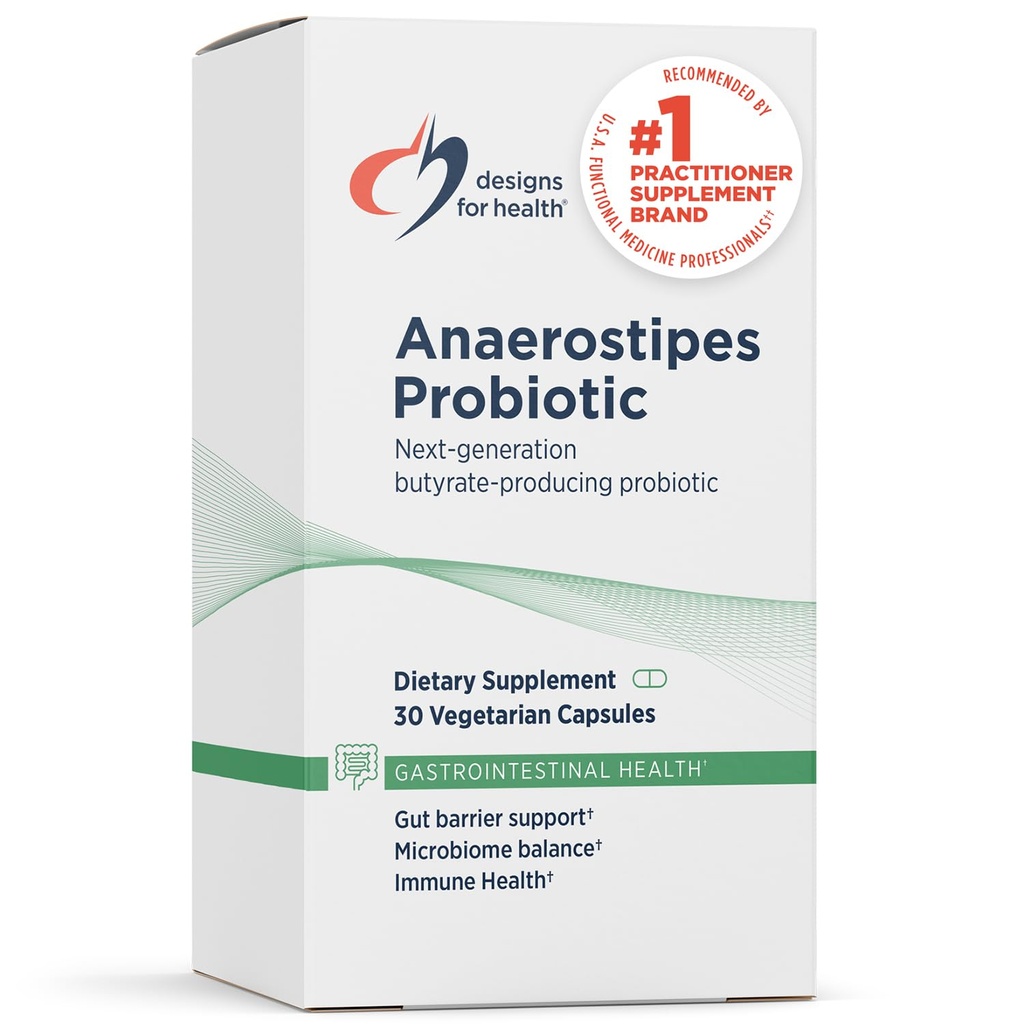 健康Anaerostipes Probiotic的设计 -- -- 10亿阿联酋布特尔特-生产用于Gut健康支持、微生物平衡和免疫支持的Probiotics-Live Probiotics, Gluten Free(30 Capsules)