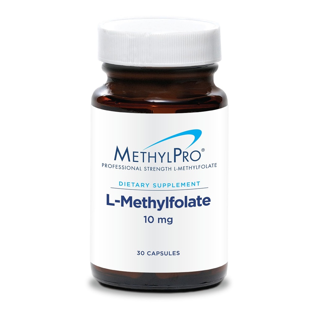 MethylPro L-Methylfolate 10 mg - 支持健康心智集 - 用于甲基化支持和生化反应的活性Folate - 高度生物可用性 - 30种作用 - 30种卡普尔