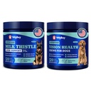 狗眼和肝脏箱 – 视觉支持 厨师有抗氧化剂 和 Omega-3s Plus 牛奶 湿润肝脏 Detox Chews 配 NAC 和 Crucumin – 自然日健康支持 全育犬