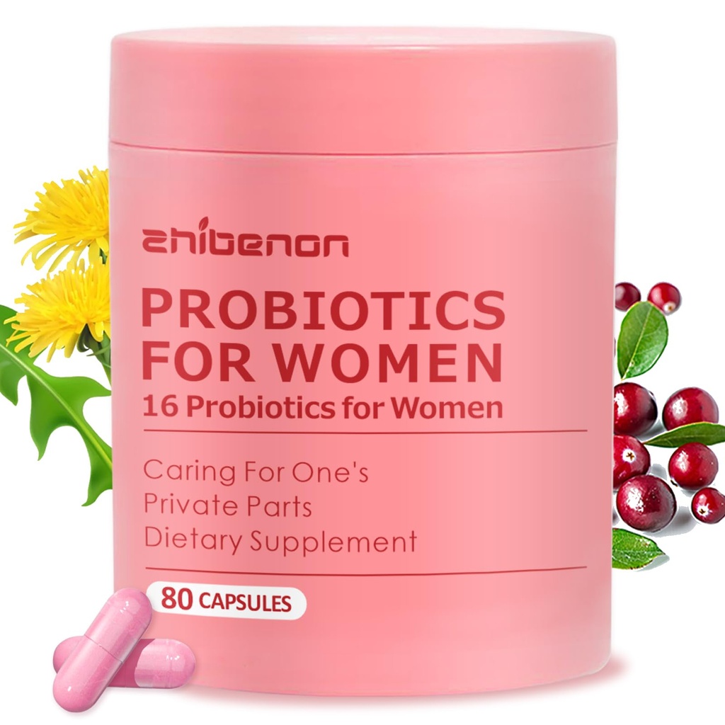 Premium Vaginal Probiotics – pH 与Pubiotics和Lactobacillus Probiotic Blend – 阴道健康补充 - 促进健康阴道食道和阴道花,80 Counter (Pack of 1).