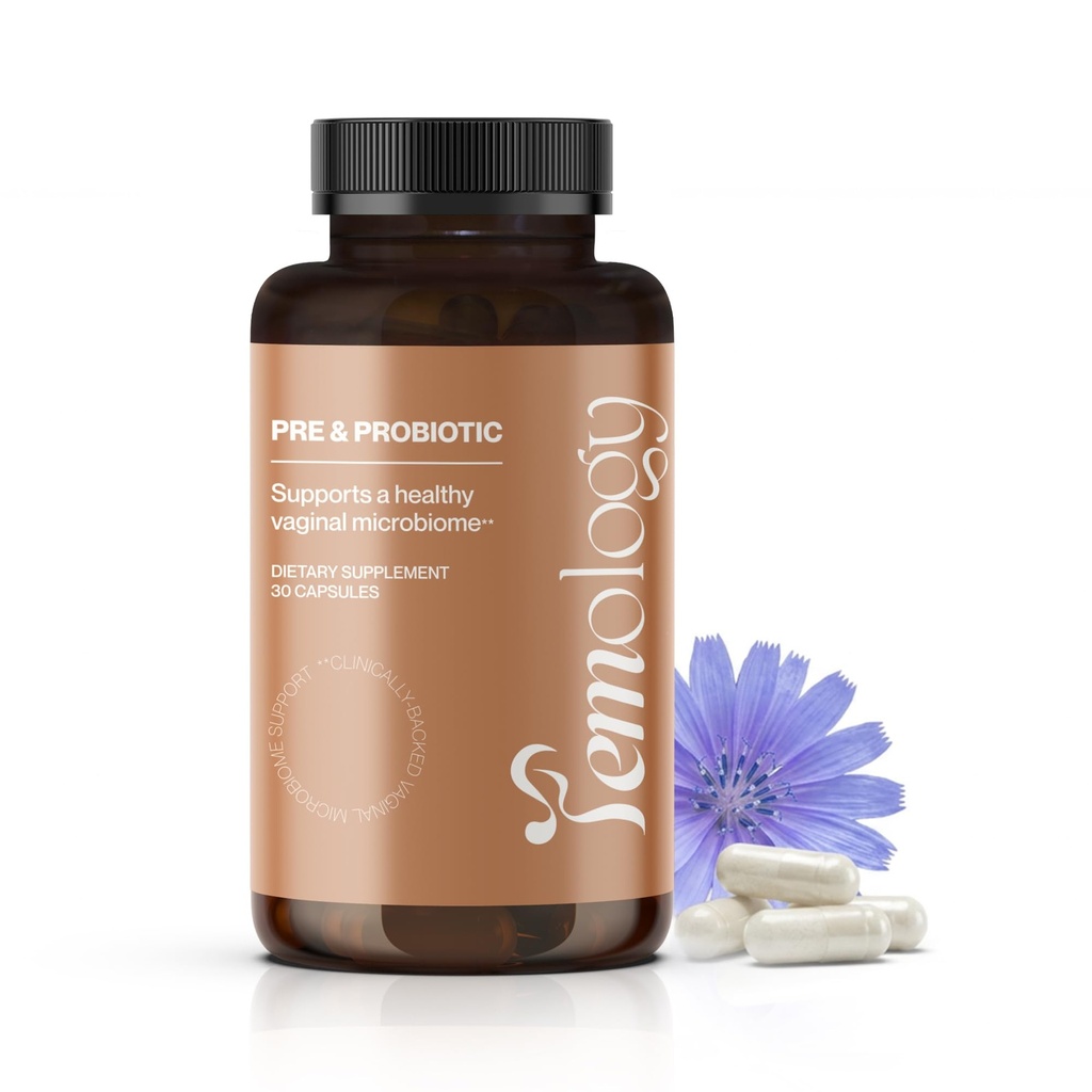 Pre & Probiotic – 阴道PH平衡支持的Probiotic 补充 23B CFU & 胰岛素 近亲健康预生 7 Lactocilus Strains, 30 Capsules