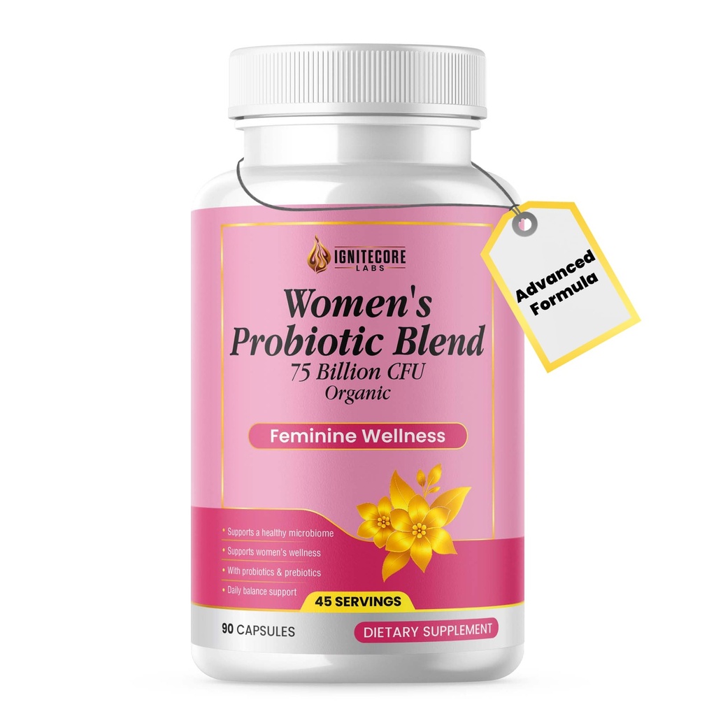 妇女Probiotic 75亿 CMU – 阴道健康与pH平衡支持 – Cranberry, Prebiotics & Organic Blend – 消化与免疫支持 – 非GMO,Gluten Free – 90 Capsules (45名服务员)