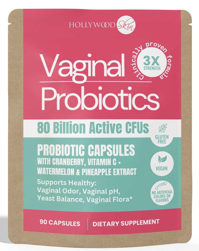 妇女阴道priotic = 80亿 CMUs = 3X 更强大的公式与乳房杆菌GR-1,L. reuteri RC-14, Prebiotics, Vitamin C & D3 = 快速行动Odor & pH 支持 = 90 Capsules