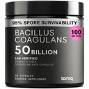 Toniiq Bacillus Coagulans Probiotic Supplement – Ultra High Power 50亿 CMU 配FOS Prebiotic – Spore-Brobiotic for Specific Statistic – 第三方测试 – 60 Capsules