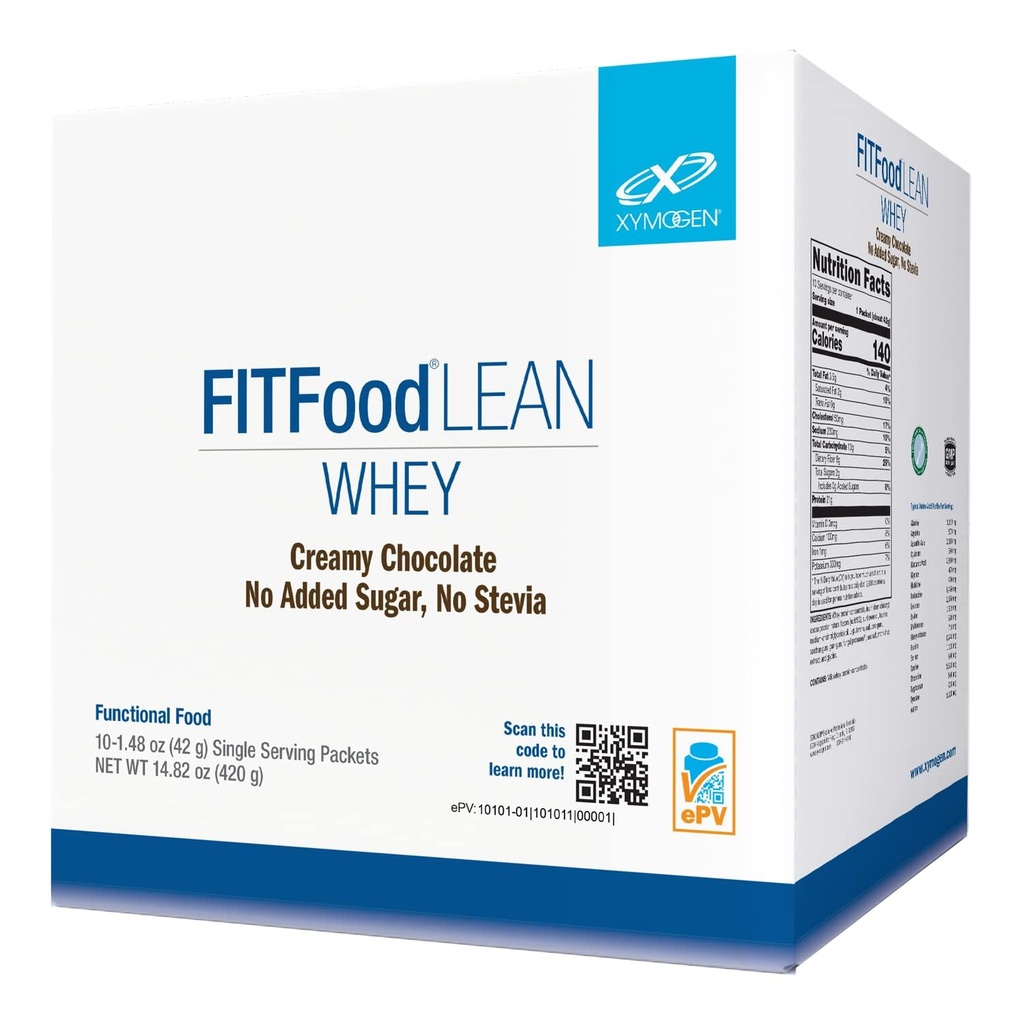 XYMOGEN FIT Lean Food Whey - 21 g Protein - Supports Muscle Recovery After Exercise - Gluten-Free & Soy-Free - Creamy Chocolate Flavor - 10 Servings