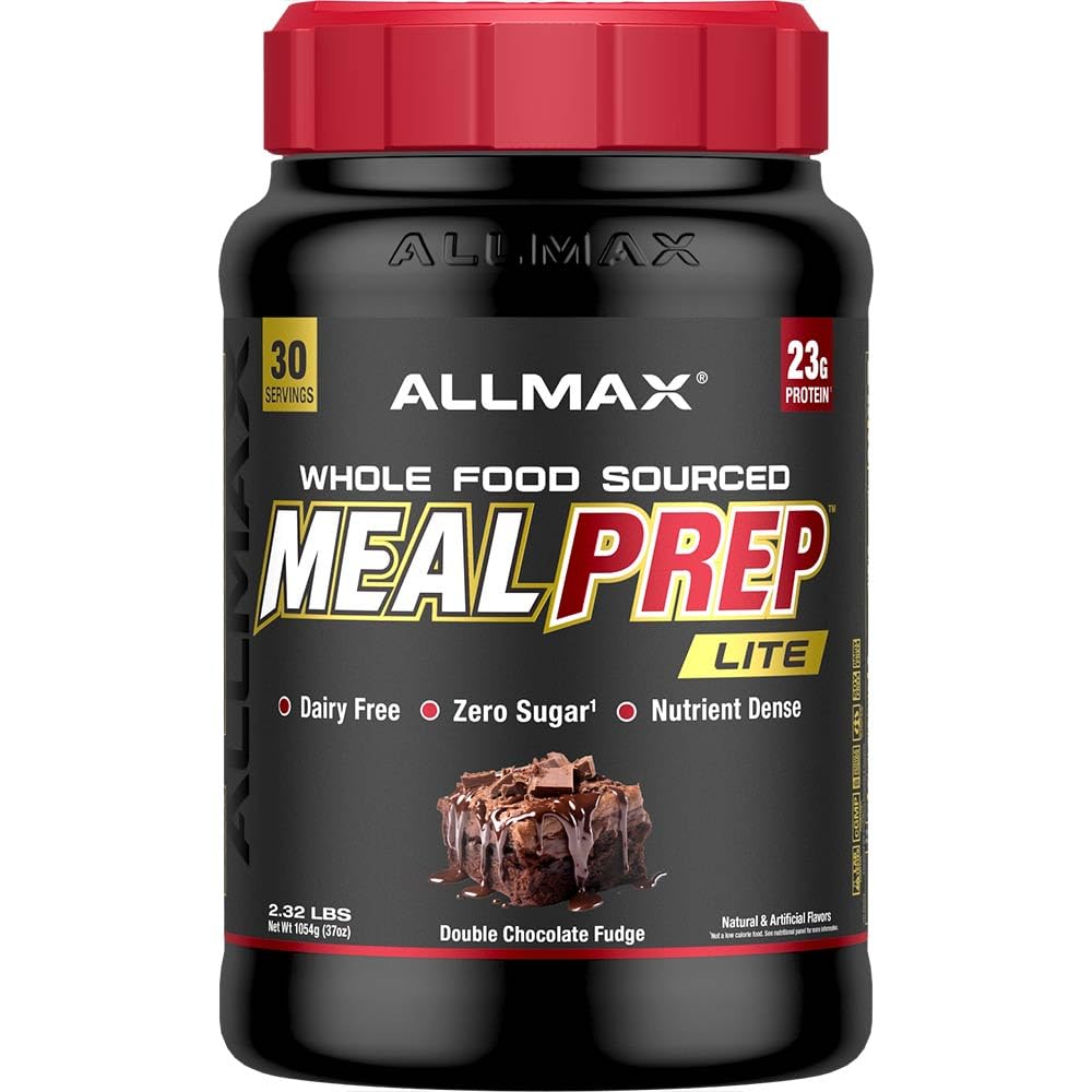 AllMAX 营养素 MealPrep Lite 全食蛋白粉,无乳品,Keto-Friendly,23g蛋白,30种口服(双巧克力糖)