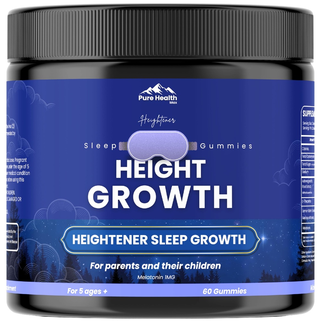 增高增高的生长 睡眠Gummys - Vitamins to grow Taller for True Height Potentions, 自然增高助推器 儿童与成年人的增高 QQ Calcium & Melatonin 多维他明 - 60 Gummy