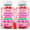 2 Pack Vitamin B-Complex Gummies for Women & Men, Methyl B12, B1, B2, B3, B5, B6, B7 & B9 - Vitamin B Complex with Vitamin C Supports Energy & Immune Function, Strawberry Flavor, 120 Count