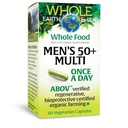 Natural Factors Whole Earth & SEA Men's 50+ Once A Day MULTIVITAMIN & Mineral, 60 Vegetarian Capsules