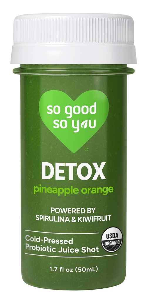 So Good So You, Organic Detox Pineapple Orange Probiotic Juice Shot, 1.7 Fl Oz