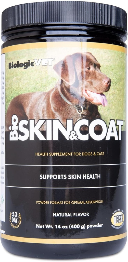 Flora - BioSKIN&Coat Formula - Premium Cat & Dog Supplement for Pets with Food Intolerances - Offers Immune Support - Contains Biotin, Zinc, Bromelain & More - 14 oz.