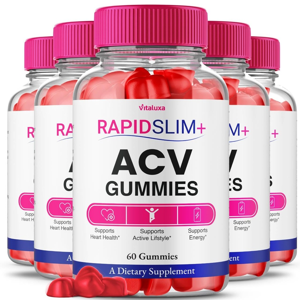 (5 Pack) Rapid Slim ACV Gummies, RapidSlim + ACV Gummies Dietary Supplement for Loss Support Wait Natural Premium Keto+ACV Maximum Strength Blend, RapidSlimming Plus Advanced Formula Reviews (300 Ct)