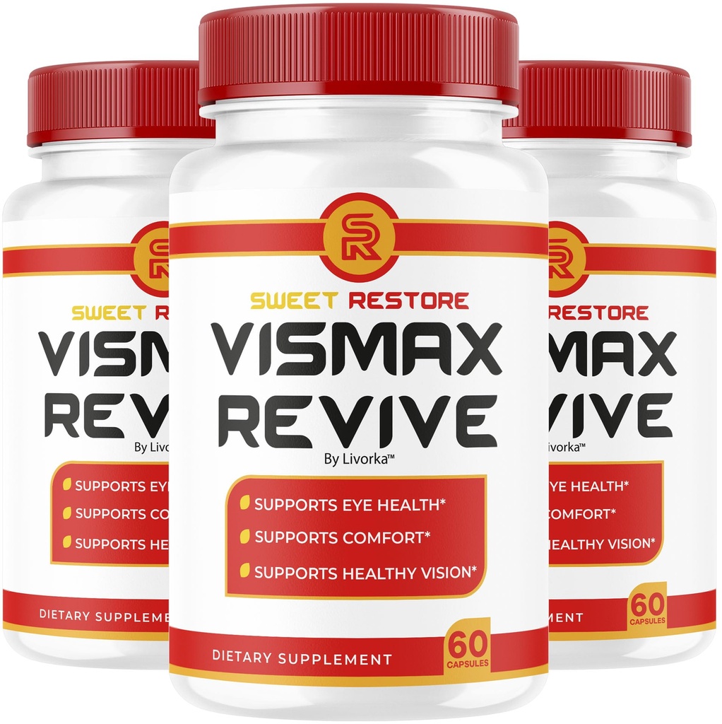 (3 Pack) Vismax Revive - Official VisMax Revive Support Eye Health & Vision Natural Premium Advanced Formula, VisMaxRevive Supplement Pills Multivitamin for Overall Wellness, 180 Capsules for 3 Months