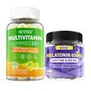 NEVISS Bundle-Melatonin Gummies 60mg+ Multivitamin Gummies for Women & Men 50+