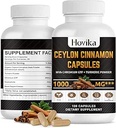 Ceylon Cinnamon Capsules - 用铬GTF,Turmeric,Niacinamide,黑辣椒 - 能量,心脏和代谢支持 - 男女 - 120 Vegan Capsules, 2个月供应