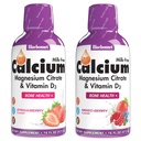 Bluebonnet Nutrition Liquid Calcium Magnesium Citrate & Vitamin D3 Daily Bone Support Supplement - Strawberry & Mixed Berry Bundle