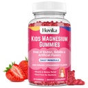 Magnesium Gummies for Kids - Magnesium Citrate + Vitamin B6 & D3 - Great Tasting Kids Magnesium Calm Gummies for Nerve Bone and Muscle Health for Kids Wellness, Vegan Strawberry Flavor 60 Count