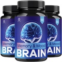(3 Pack) Memory and Mood Brain Capsules - Official MemoryandMoodBrain Pills Advanced Premium Formula Support, All Natural Ingredients Vitamins for Overall Health & Wellness, 180 Capsules for 3 Months