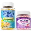 Collagen, Omega-3 Gummies + Turmeric, 2 Pack