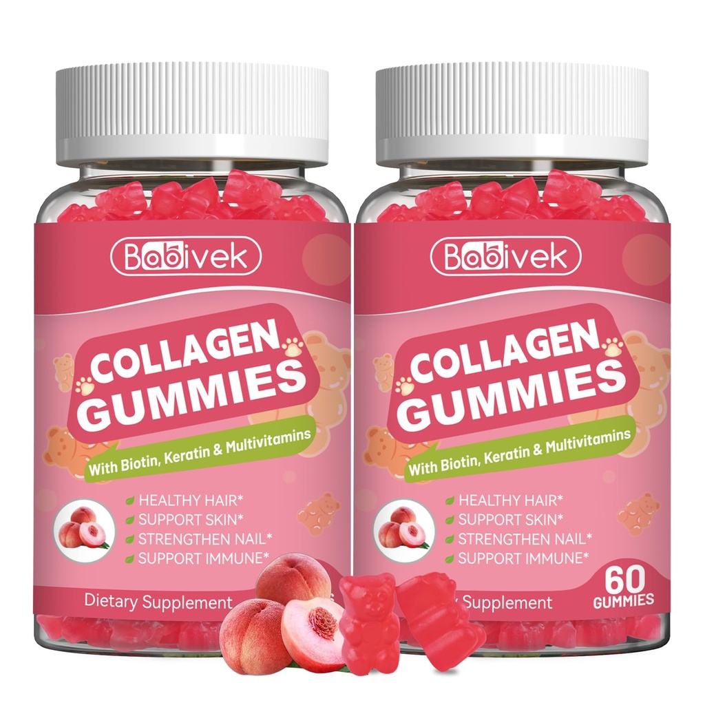 Collagen Gummies for Women & Men - Hydrolyzed Collagen Peptides Type I II III V X | 120 Cts with Biotin, Hyaluronic Acid & Vitamins C D B12 A E