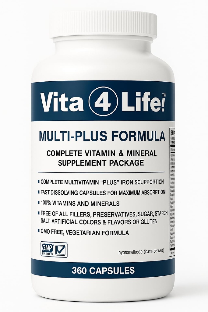 Vita4Life! Bariatric多维坦多维坦公式##483%的铁支持##360快速吸附卡普苏尔###完整维他命B复合体 胃旁路和袖子患者美国制造