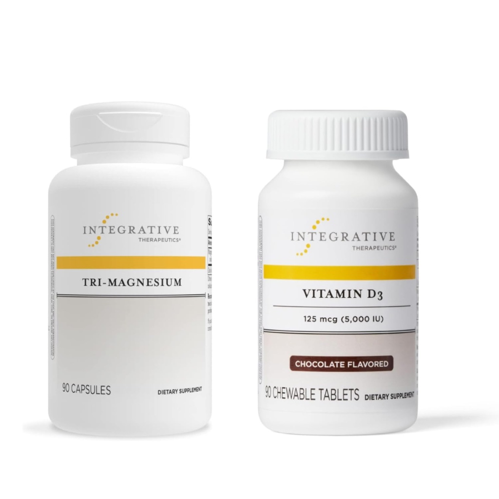 综合治疗包与三聚氰胺,90 Capsules & Vitamin D3 125 mcg,90 Flavored Chewables - 支持心脏功能和骨质健康* - 骨质健康支持