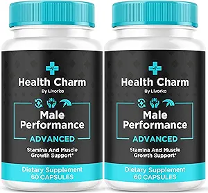 (2 Pack) Health Charm, Health Charm Pills, Health Charm Capsules, Official Health Charm for Men Capsules, Health Charm Supplement Support, HealthCharm All Natural Pastillas, 120 Capsules For 2 Months