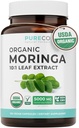 USDA Organic Moringa Capsules - High Potency Organic Moringa 500mg Extract 10:1 Per 1 Capsule Serving - Nutrient Dense Green Superfood Antioxidant - Vegan & Non-GMO Moringa (4 Month Supply)