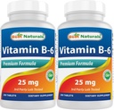 最佳天然维生素B6 25mg 250平板(250个计数(2包))
