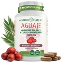 母亲自然 Aguaje Curves Capsules for Women, 1000mg (120cmt), 天然和可持续来源的 Aguaje 水果,来自秘鲁,用于女性健康,Hormone平衡, 曲线增强器, Vegan, 非GMO和Gluten-Free