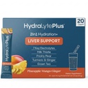 Hydrlyte Liver 支持 + 电解混合 与 Milk Thetle, Turmeric, Ginger, Prickly Peear, 绿色 茶叶提取 用于快速补水(Pineapple Mango Ginger, 20 Packets)