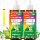 Soursop Bitters Liquid 880MG, Soursop Multivitamin Drops with Leaf Extract & Sea Moss, for Cell Support & Regeneration, Immunity, Liver, Gut, Zzz, Skin & Antioxidant | 5.6 Fl Oz - 160 Days Supply