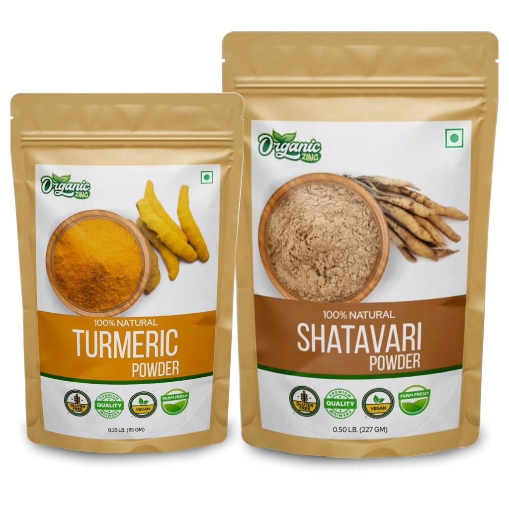 Organic Zing Shatavari- 227g & Turmeric Powder- 115g