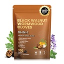 18-in-1 Black Walnut Wormwood Cloves,Rapid Gut Cleanse & Detox ,Digestive Support& Liver Health with Garlic, Turmeric, Pumpkin Seed, Oregano, Berberine | Soy-Free,Gentle Nourishing Gut Formula,300 ct