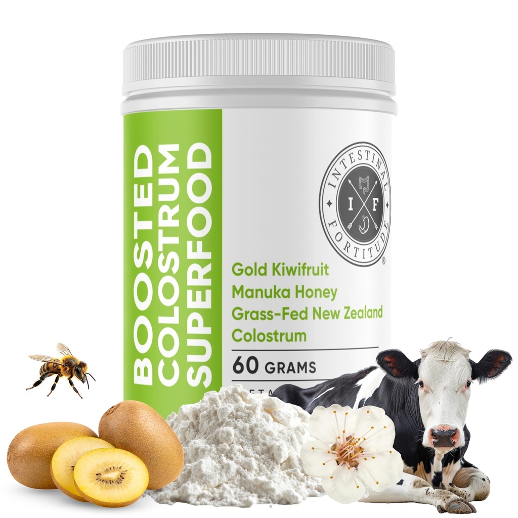 肠道堡垒助力Colostrum超级食品饮食补充:草地新西兰Bovine Colostrum、Gold Kiwife果、Manuka Honey,用于消化、免疫系统和Gut保健(150格拉姆)