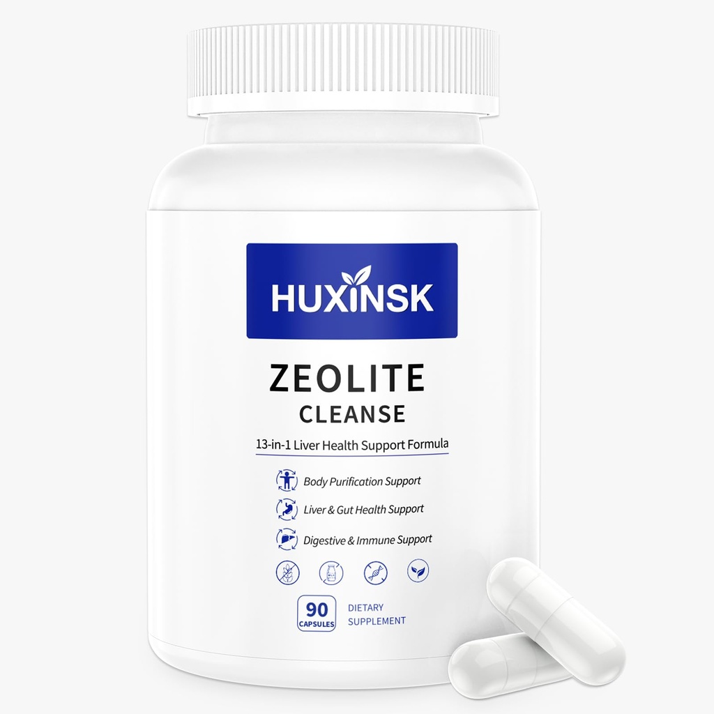 Zeolite Detox Supplement, Liver Cleanse Detox & Repair, Supports Gut Health, Maximum Absorption, NAC, Glutathione, Milk Thistle, Cilantro, Chlorella, Shilajit, Modified Citrus Pectin, 90 Capsules