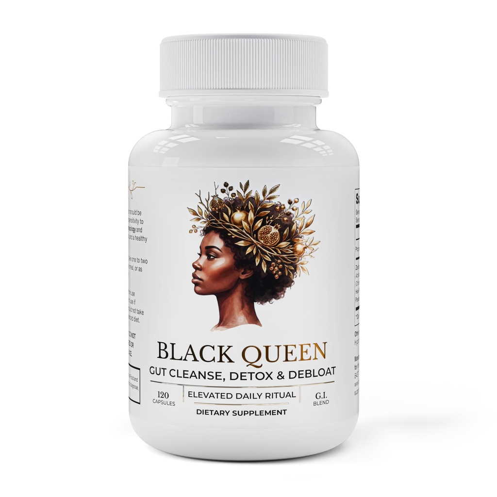 TODICAMP Melanin-Rich Physiology Colon Cleanse & Bloating Relief for Women, Gut Cleanse Detox for Women, Zeolite Detox Fiber Supplement for Women, Activated Charcoal Capsules Psyllium Husk & Chlorella
