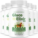 (5 Pack) GlucoElixir Pro Capsules - Official GlucoElixir Pro Blood Health Support Advanced Formula Pills - Maximum Strength, Natural Vitamins for Overall Health & Wellness, 300 Capsules for 5 Months
