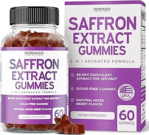 香草增生(60 Gummys) 香草增生(Premium Saffron Gummys) - 糖无糖Gummy 88.5 mg 等效提取 - 1高级公式中的5 – 美味的Raspberry Flavor - 非 GMO - Vegan & USA Made