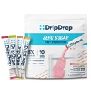 DripDrop 无糖水解包 - 零经典品种包 - 单服务电解质 粉末 饮料 混合物 - 柠檬莱姆,西瓜,桃子,激情水果 - 非GMO, Gluten Free, Vegan - 32棒